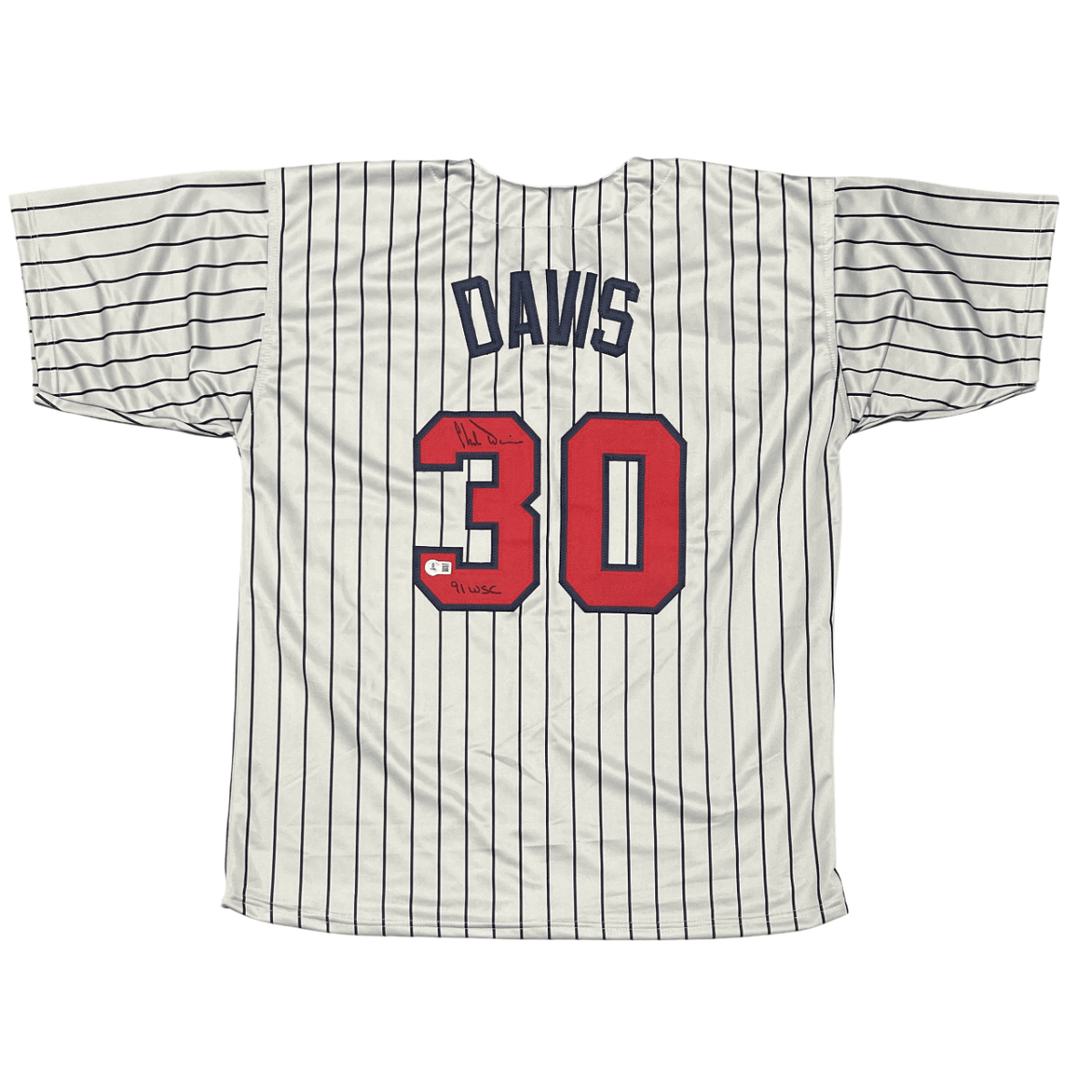 Chili Davis Signed Minnesota Custom Jersey w/ 91 WSC Beckett Witness BAS COA