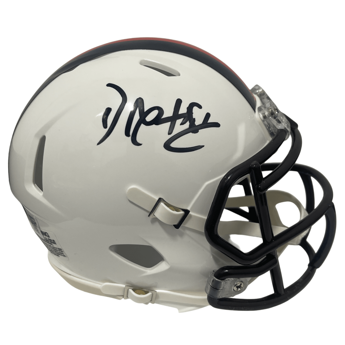 David Njoku Signed Browns Alt White Mini Helmet Beckett Witness BAS COA