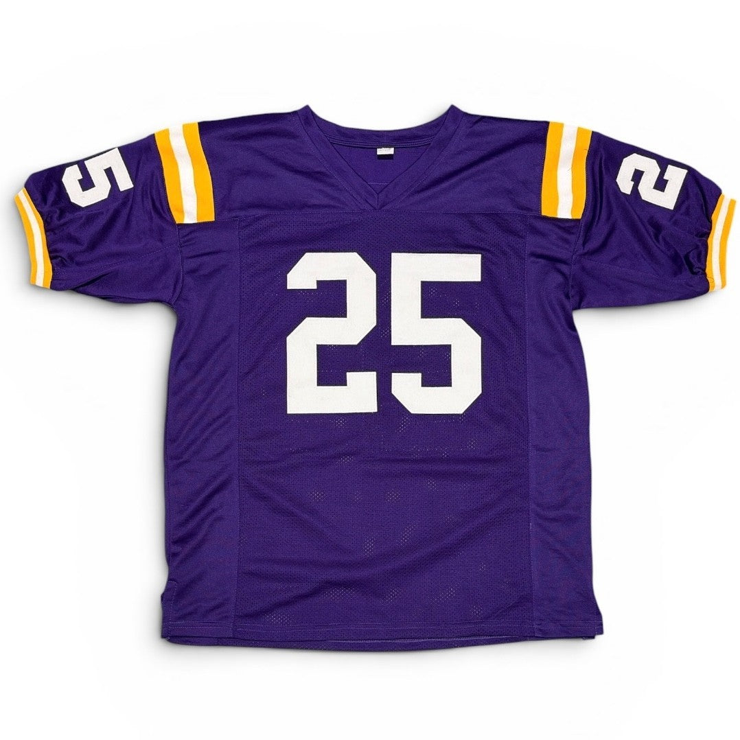 Justin Vincent Signed LSU Tigers Custom Jersey w/ 2 Insc Beckett Witness BAS COA