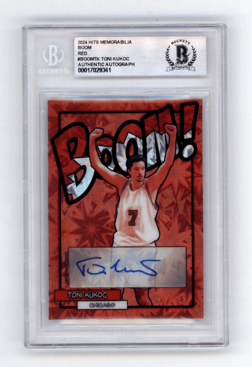 Toni Kukoc 2024 Hits Memorabilia BOOM Red #/7 Signed BGS BAS Auto Bulls