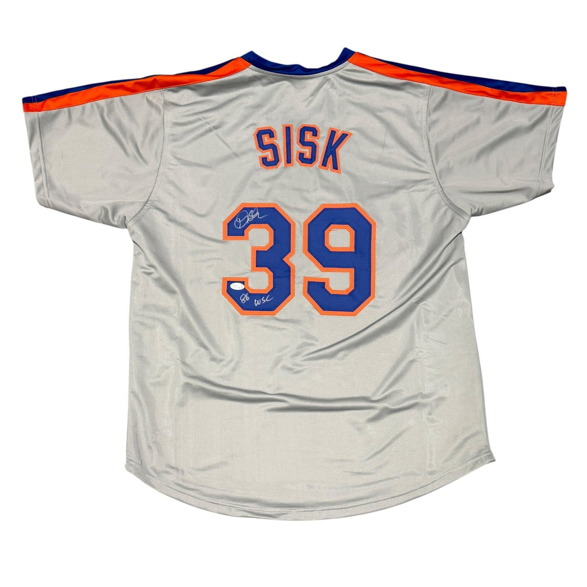 Doug Sisk Signed New York Mets Custom Jersey w/ 86 WSC JSA Witness COA