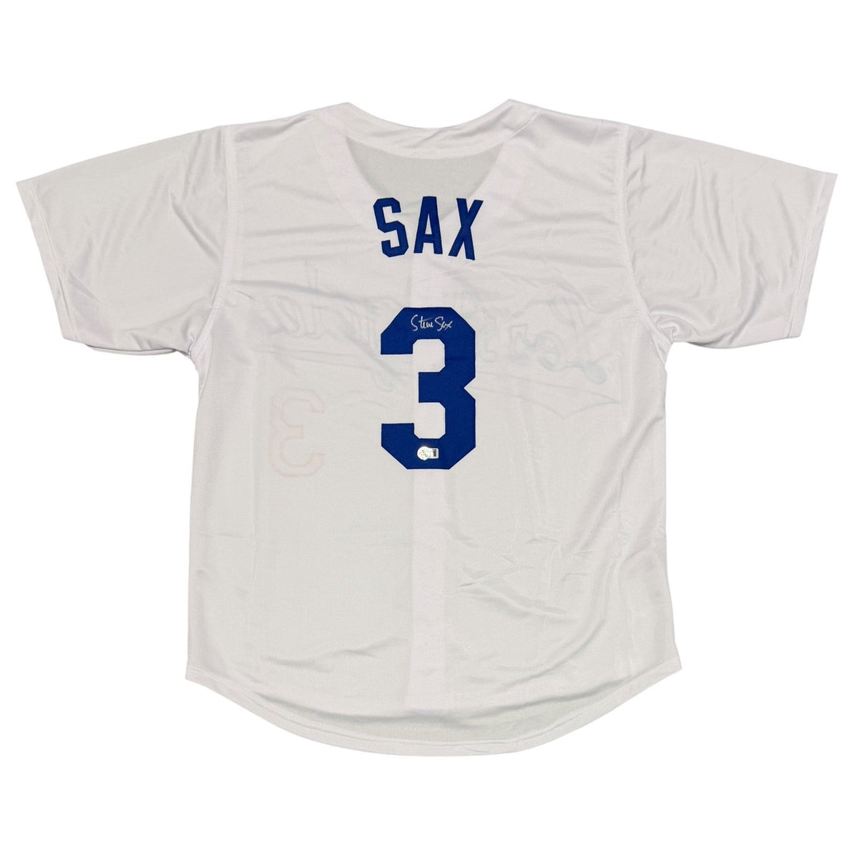 Steve Sax Signed Los Angeles Dodgers Custom Jersey Beckett Witness BAS COA