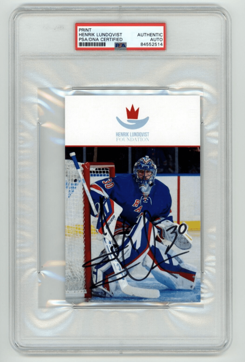 Henrik Lundqvist Signed Foundation Print PSA DNA Authentic Auto NY Rangers A