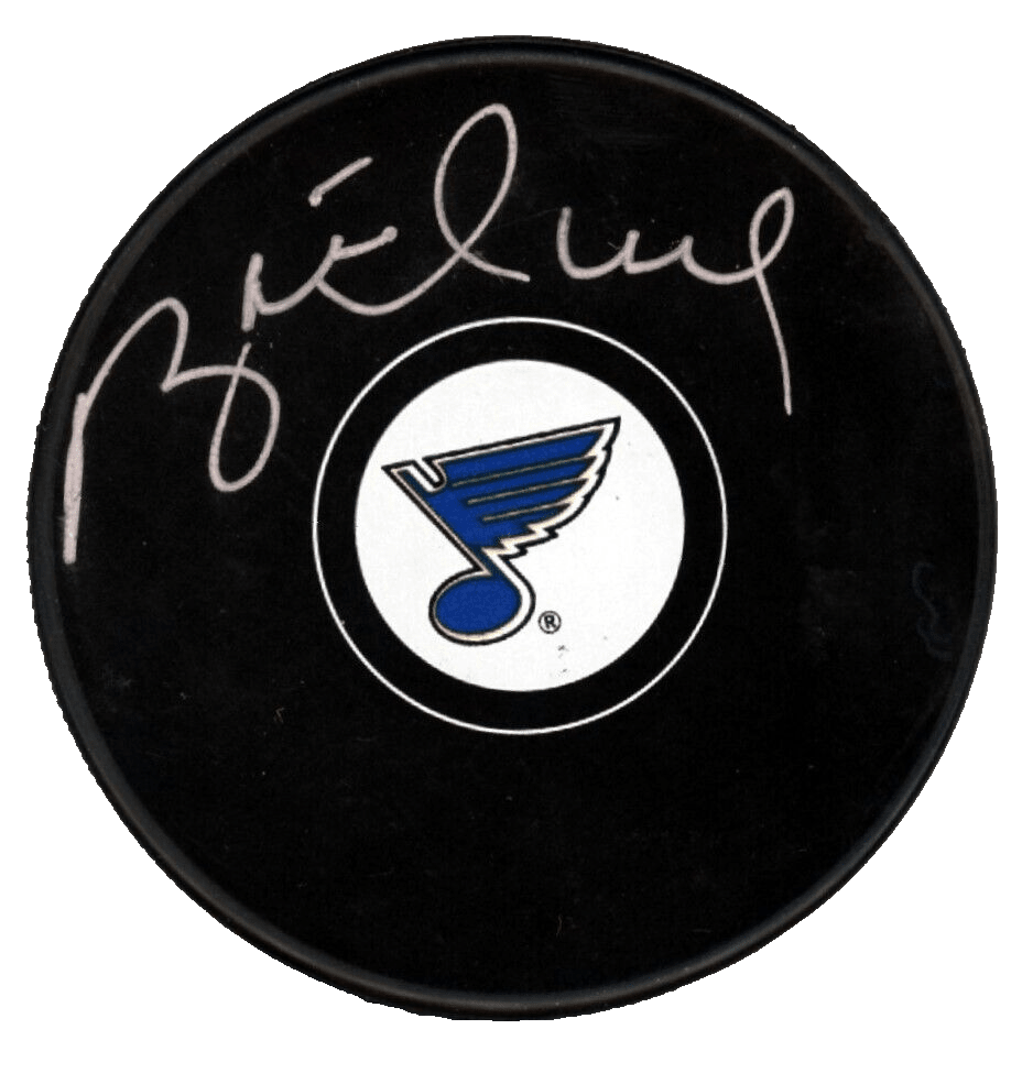 Brett Hull Signed Autographed St Louis Blues Logo  Puck JSA COA