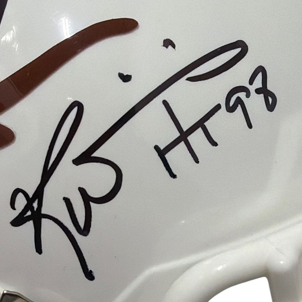 Earl Campbell &amp; Ricky Williams Signed Texas Mini Helmet w/ HT Insc JSA Wit COA