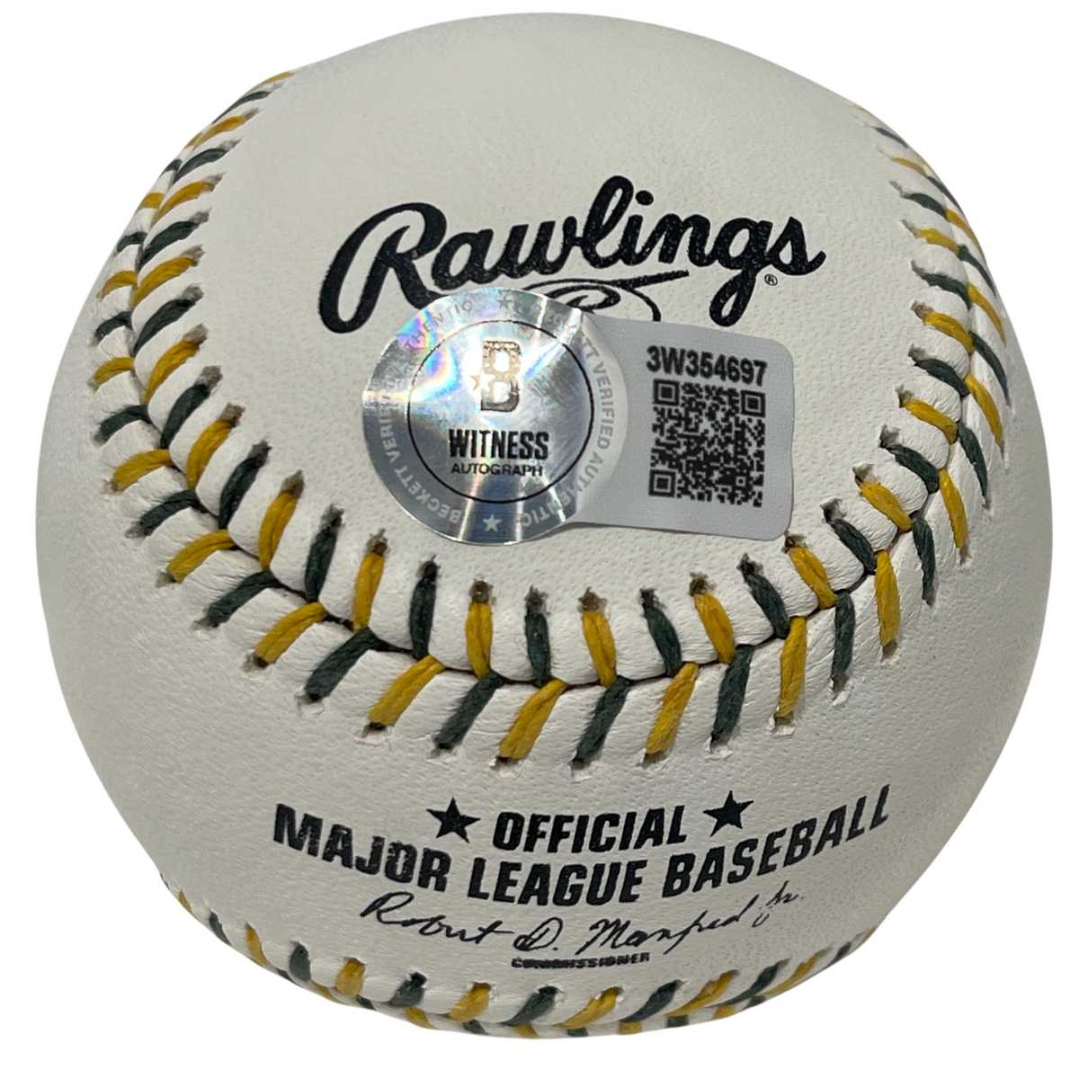 Rollie Fingers Signed Athletics Logo ROMLB Baseball w/ HOF 92 Beckett W BAS COA