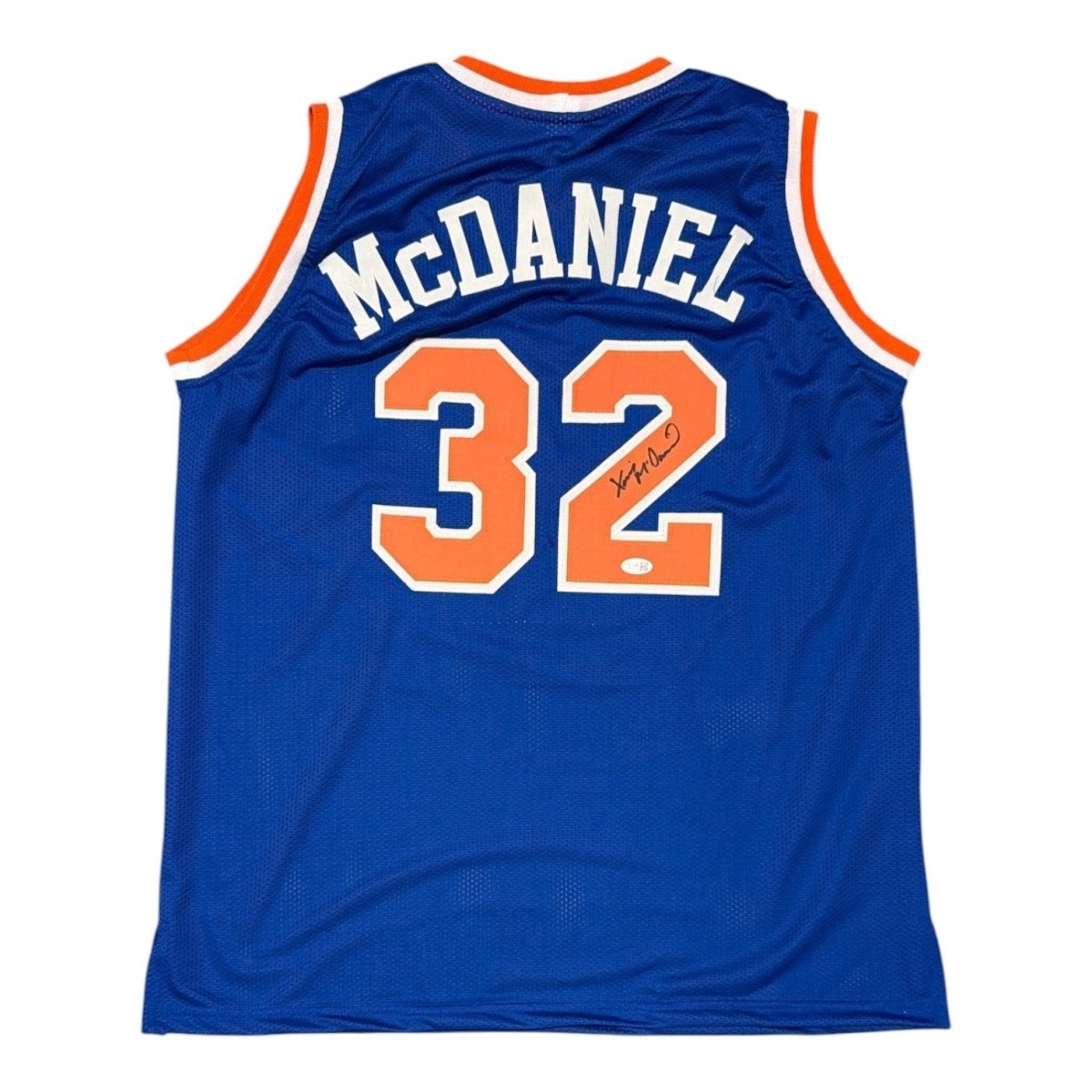 Xavier McDaniel Signed Autographed New York Knicks Custom Jersey JSA Witness COA