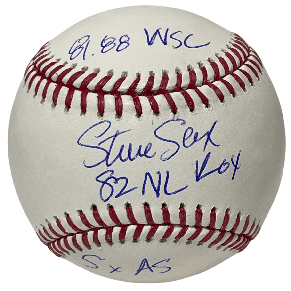 Steve Sax Signed ROMLB Baseball w/ 3 Insc Beckett Witness BAS COA Dodgers
