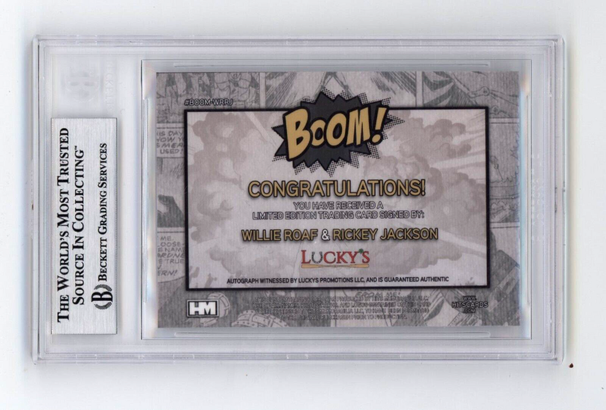 Willie Roaf &amp; Rickey Jackson 2024 Hit BOOM Silver Dual Signed BGS BAS Auto Saint