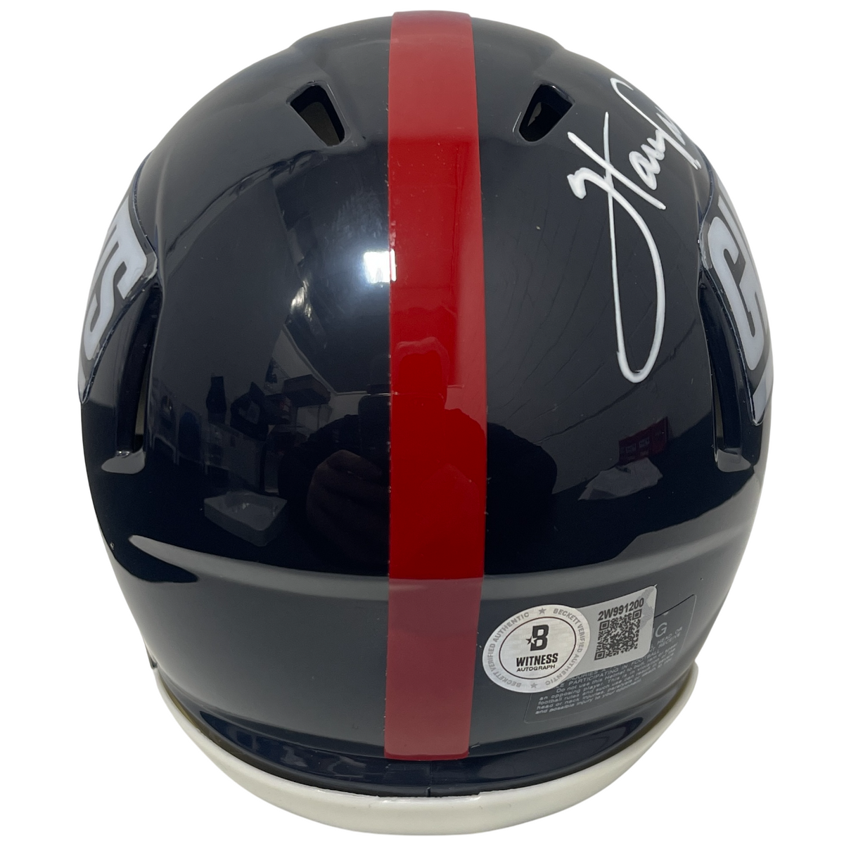 Harry Carson Signed Giants TB Mini Helmet w/ HOF 06 Beckett Witness BAS COA