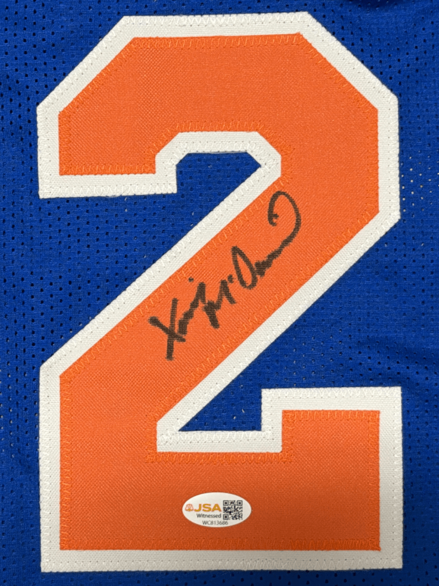 Xavier McDaniel Signed Autographed New York Knicks Custom Jersey JSA Witness COA