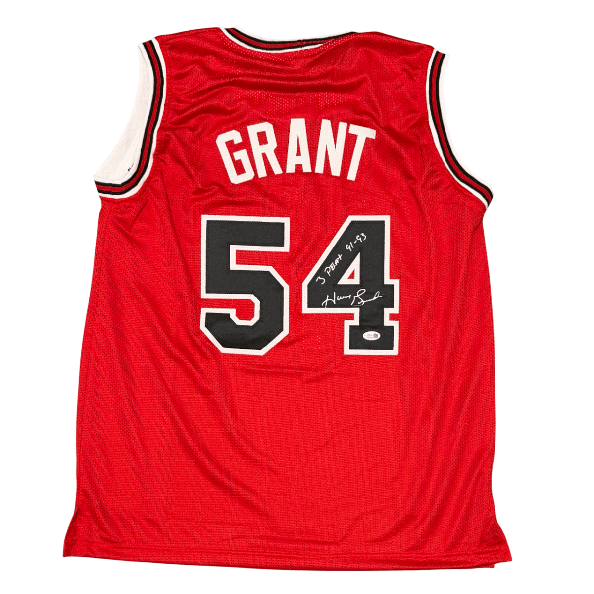 Horace Grant Signed Chicago Bulls Custom Jersey w/ 3 Peat 91-93 JSA Witness COA