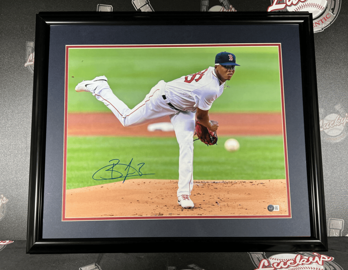 Brayan Bello Signed Framed 16x20 Photo Beckett Witness BAS COA Red Sox