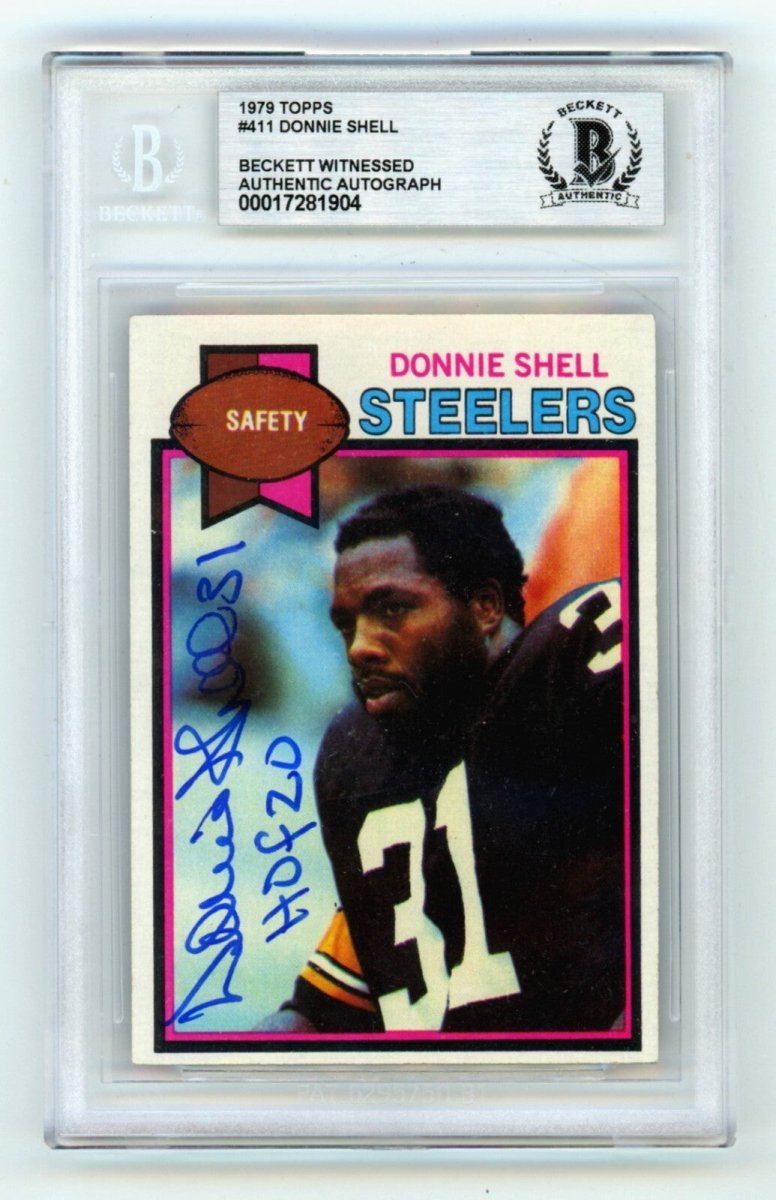 Donnie Shell 1979 Topps #411 Signed w/ HOF 20 Beckett BGS BAS Auto Steelers