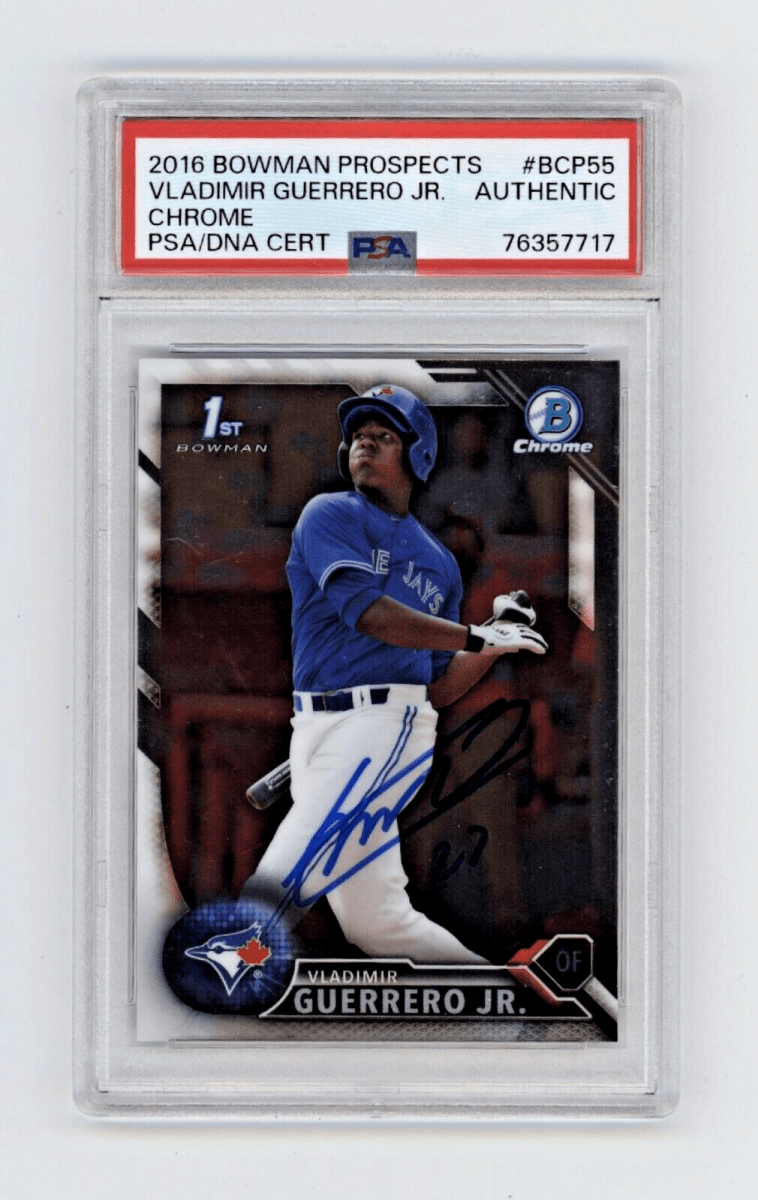 Vladimir Guerrero Jr 2016 Bowman Chrome Prospects #BCP55 RC Signed PSA Auth Auto