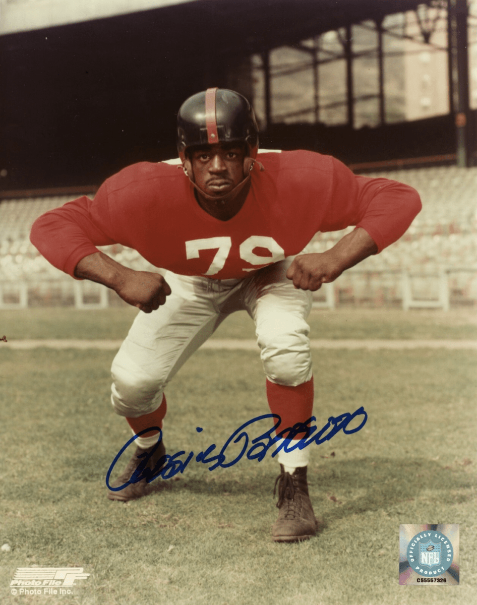 Rosey Brown Signed Autographed New York Giants 8x10 Photo File LSCM COA