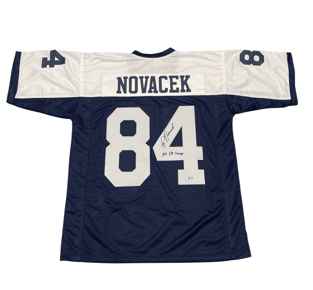 Jay Novacek Signed Dallas Cowboys Custom Jersey w/ 3 SB Champs Beckett W BAS COA