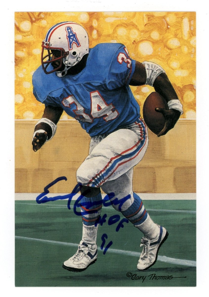 Earl Campbell Signed GLAC Goal Line Art Card /5000 w/ HOF 91 PSA COA Oilers