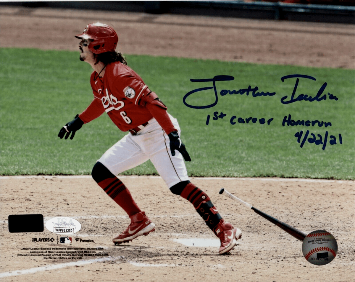 Jonathan India Signed 8x10 Fanatics Photo w/ 1st HR JSA W COA + HOLO
