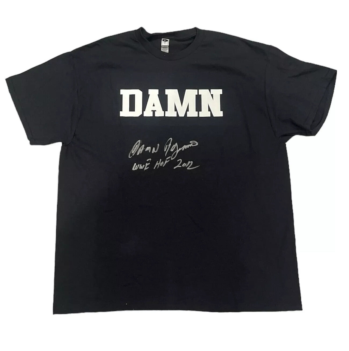 Ron Simmons Signed Auto Damn Custom T-Shirt WWE HOF 2012 Ins Beckett WIT BAS COA