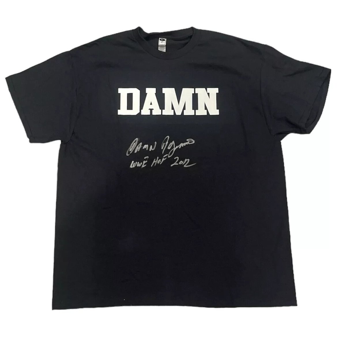 Ron Simmons Signed Auto Damn Custom T-Shirt WWE HOF 2012 Ins Beckett WIT BAS COA