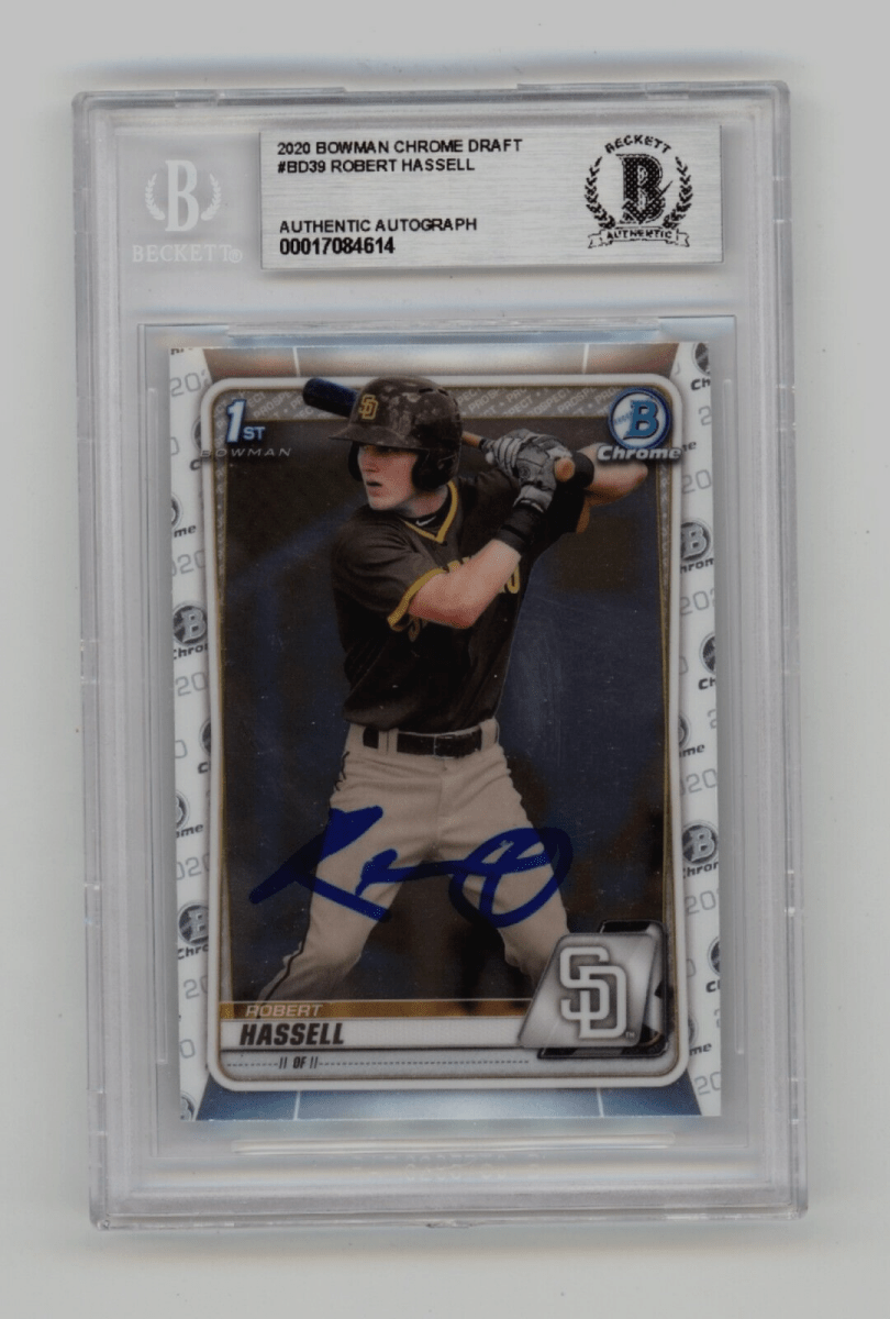 Robert Hassell 2020 Bowman Chrome Draft #BD39 1st Signed Beckett BAS BGS Auto
