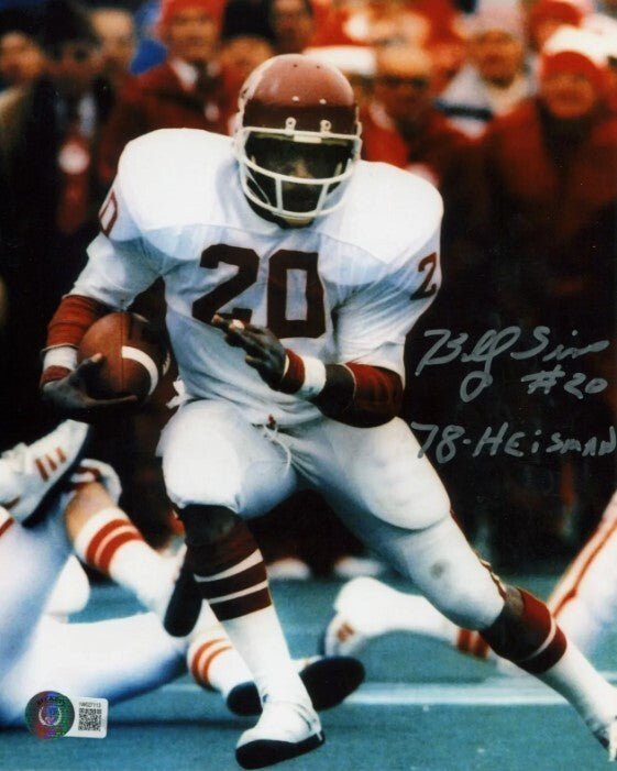 Billy Sims Signed Oklahoma 8x10 Photo w/ 78 Heisman Beckett Witness BAS COA #2
