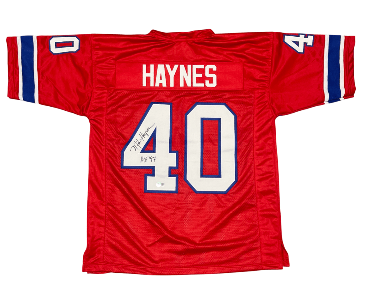 Mike Haynes Signed NE Patriots Custom Jersey w/ HOF 97 Beckett Witness BAS COA