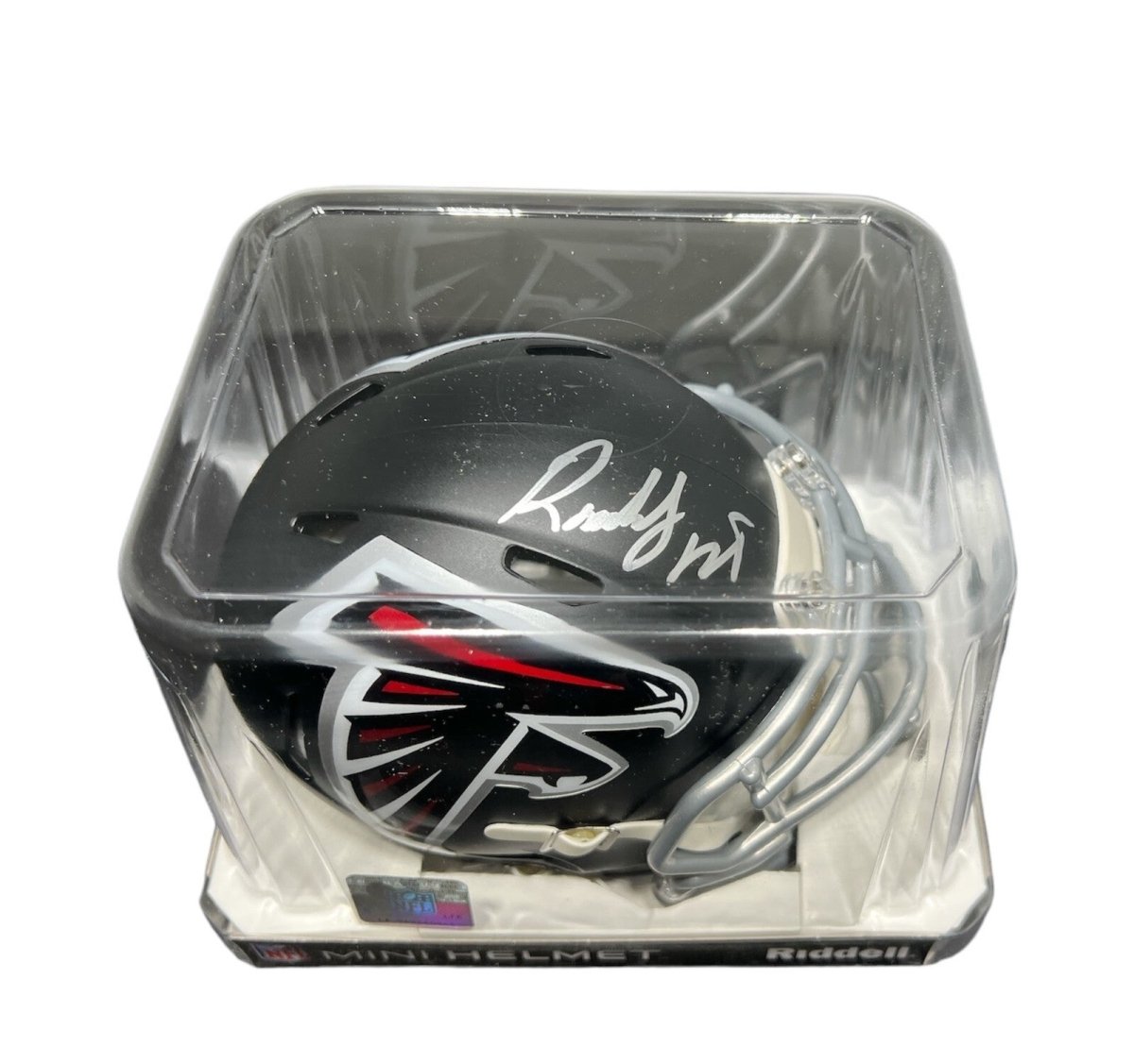 Roddy White Signed Falcons Speed Mini Helmet Beckett Witness BAS COA