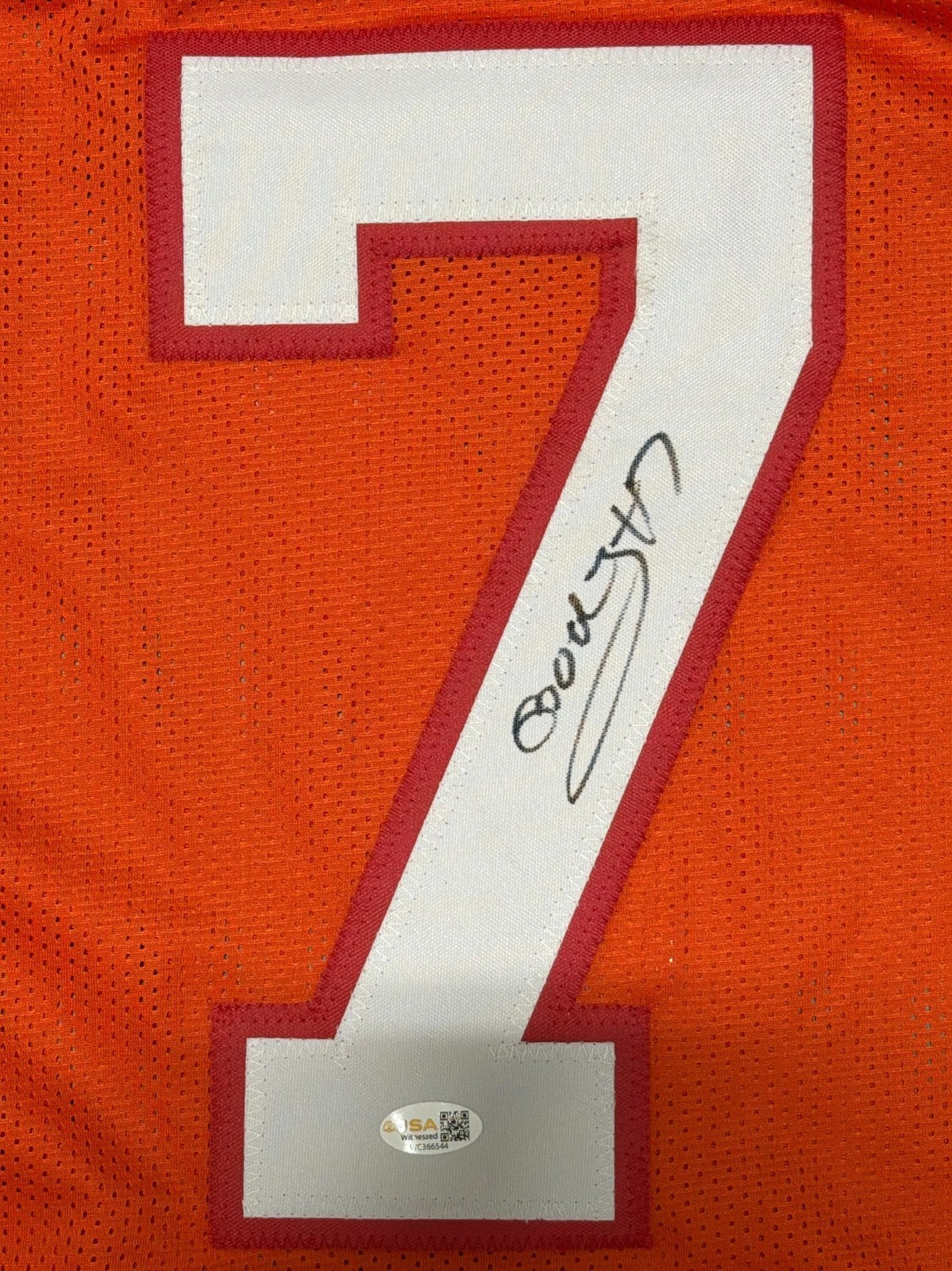Bucky Irving Signed Tampa Bay Buccaneers Orange Custom Jersey JSA Witness COA
