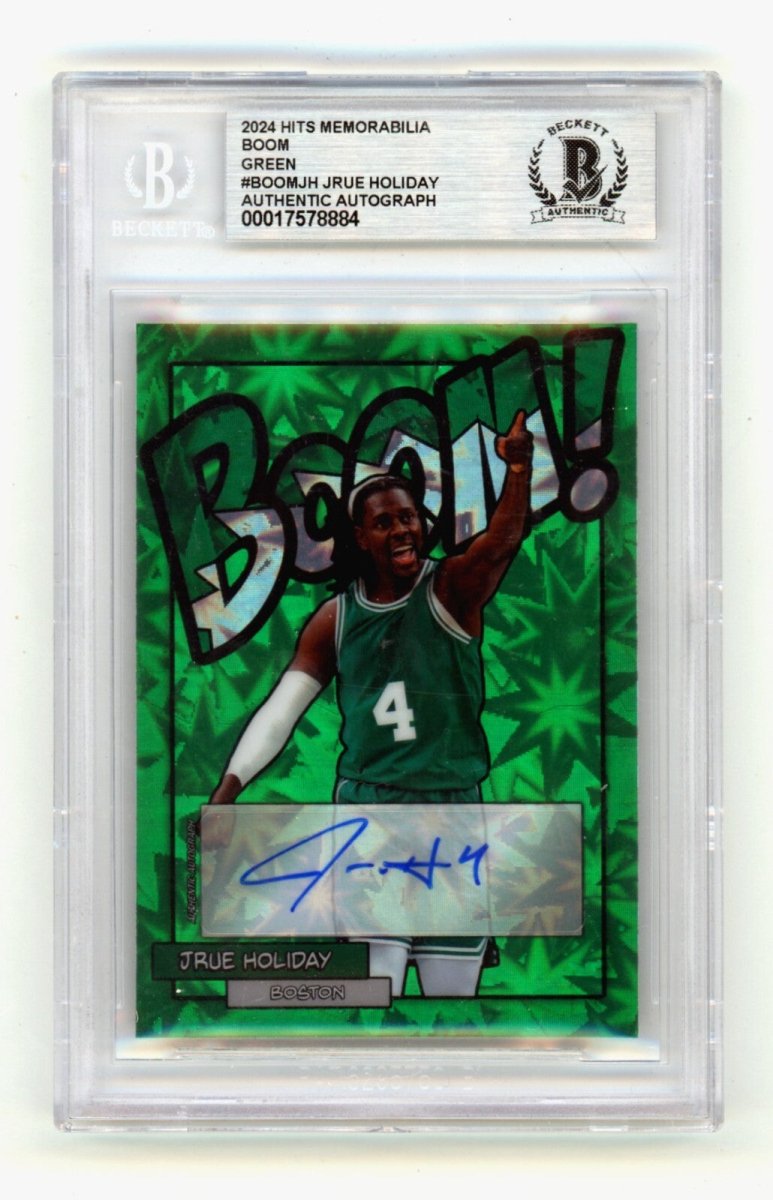 Jrue Holiday 2024 Hits Memorabilia BOOM Green JSY # 4/4 Signed BGS BAS Auto