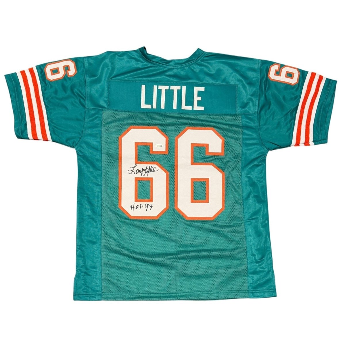 Larry Little Signed Miami Dolphins Custom Jersey w/ HOF 93 JSA Witness COA