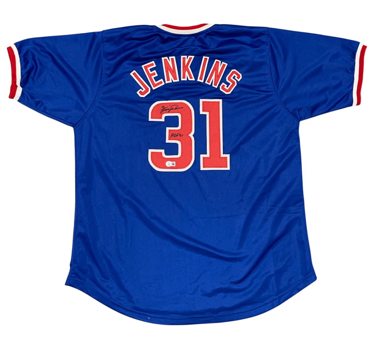 Fergie Jenkins Signed Chicago Cubs Custom Jersey w/ HOF 91 Beckett Wit BAS COA