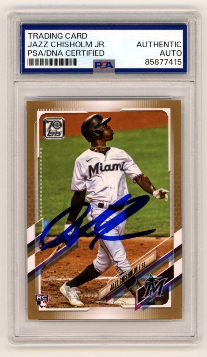 Jazz Chisholm 2021 Topps Series 2 Gold Signed Auto RC /2021 PSA Authentic Auto
