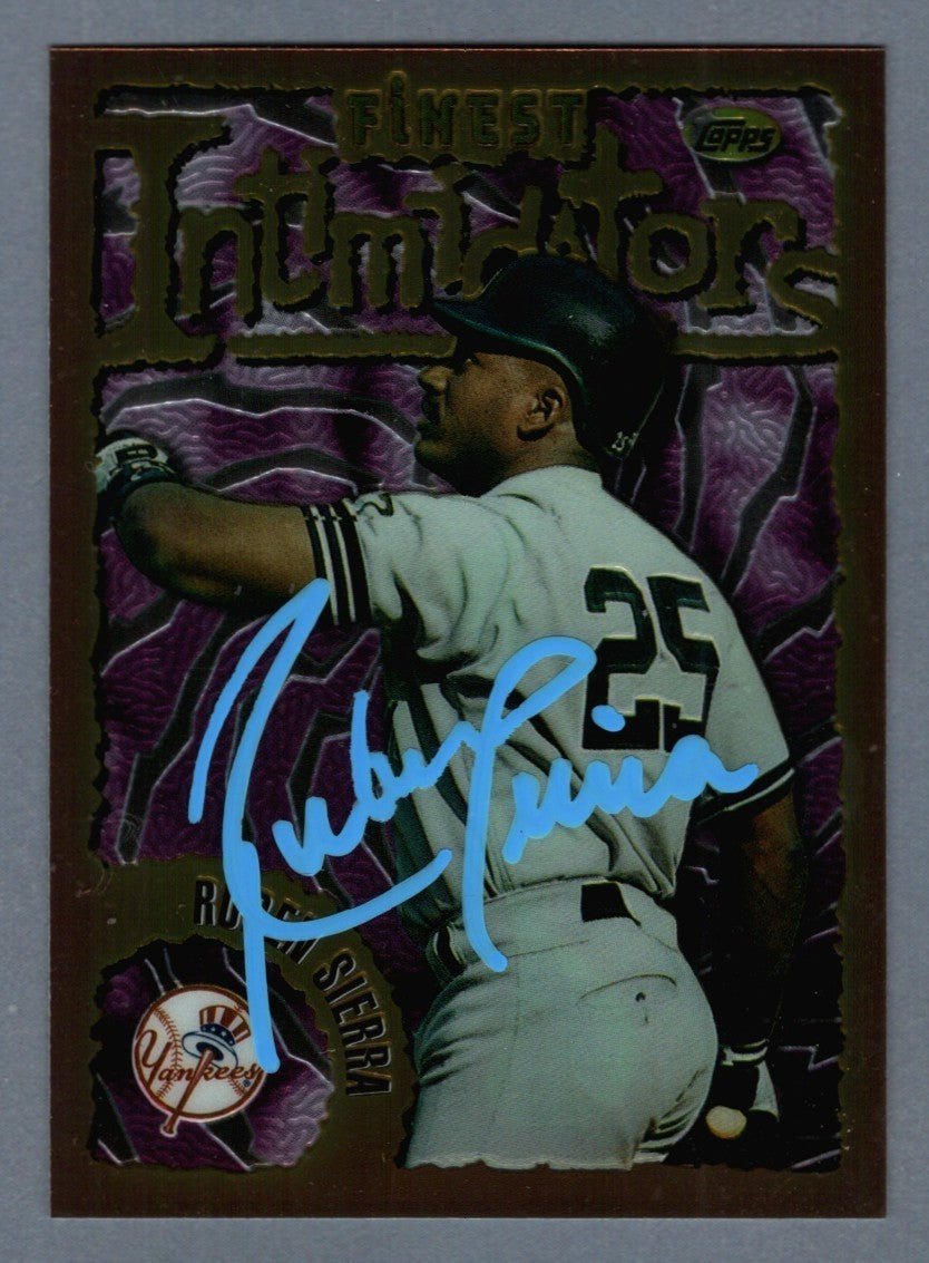 Ruben Sierra Signed 1996 Finest Baseball #169 LSCM COA New York Yankees