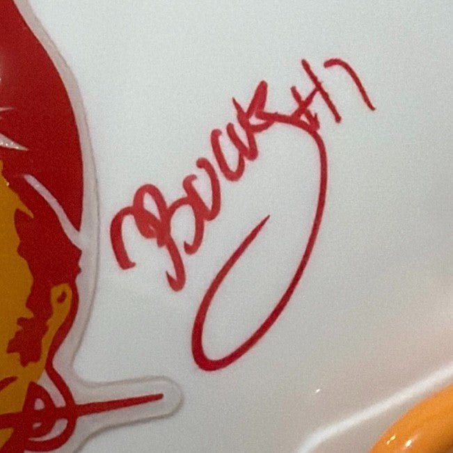 Bucky Irving Signed  Tampa Bay Buccaneers TB Mini Helmet JSA Witness COA