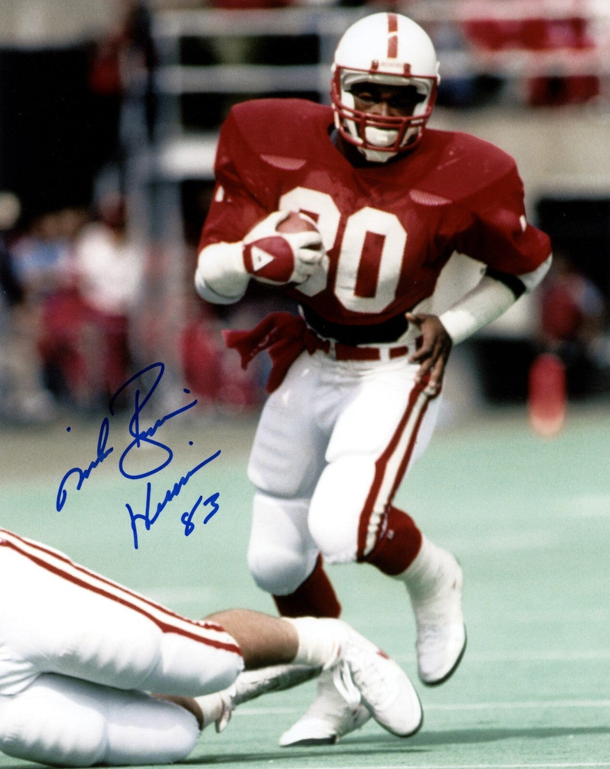 Mike Rozier Signed Nebraska 8x10 Photo w/ Heisman 83 LSCM COA #2