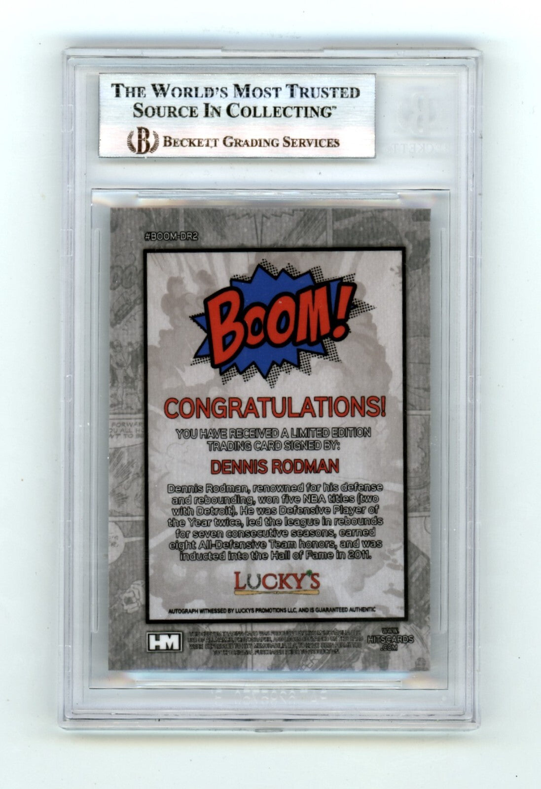 Dennis Rodman 2024 Hits Memorabilia BOOM Silver Signed BGS BAS Auto Pistons