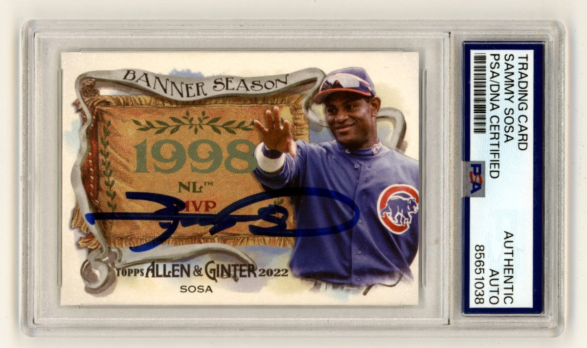 Sammy Sosa 2022 Topps Allen &amp; Ginter #BS-20 Banner Season 1998 Signed PSA Auto