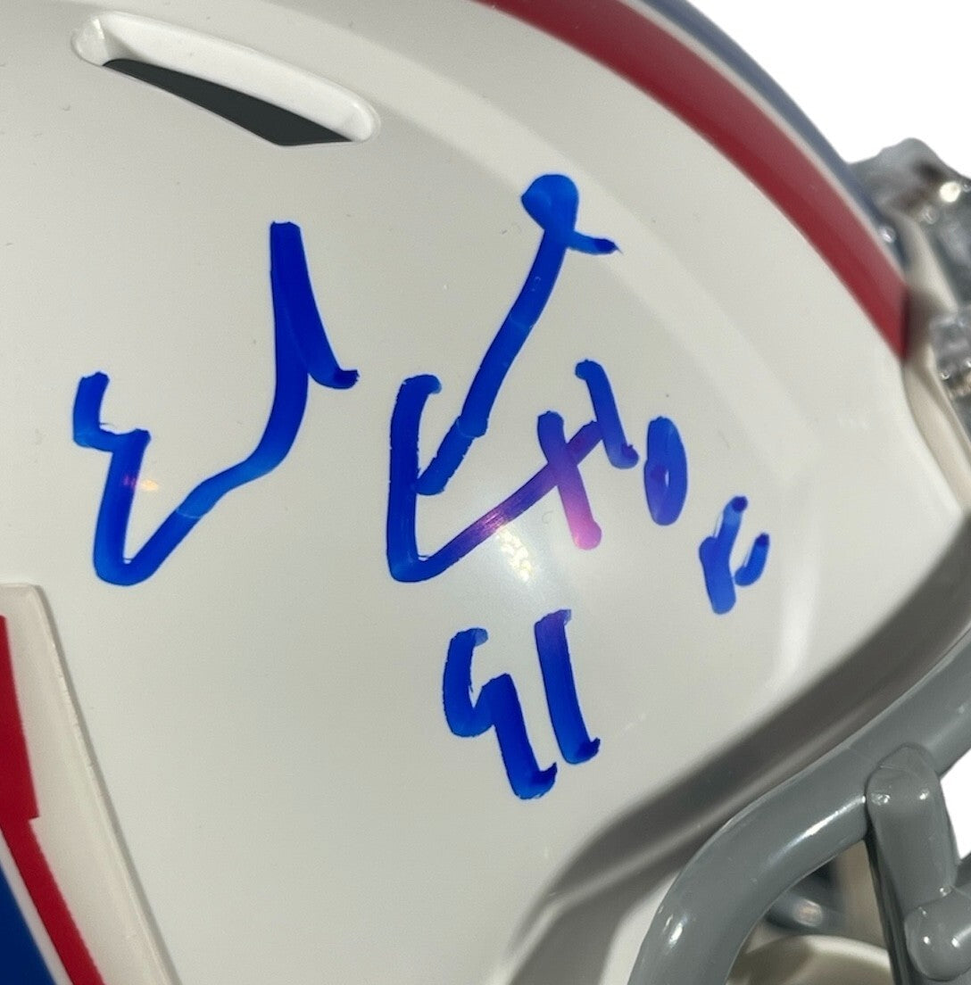 Earl Campbell Signed Oilers TB Mini Helmet w HOF 91 Beckett Witness BAS COA