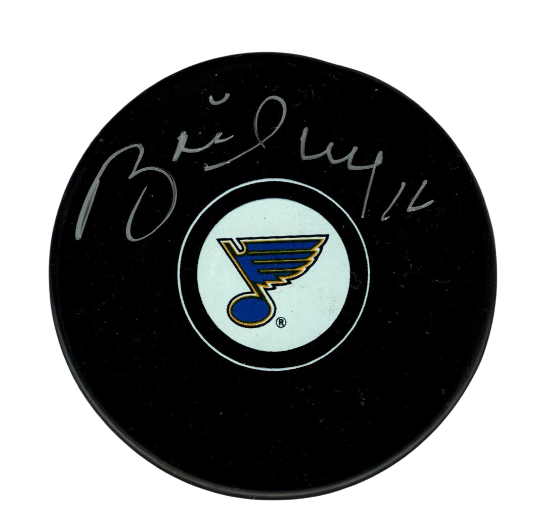 Brett Hull Signed Auto St. Louis Blues Puck Beckett Witness BAS COA