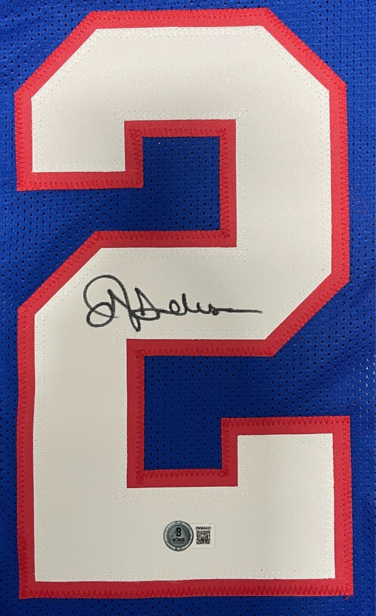 Ottis Anderson Signed New York Giants Custom Jersey Beckett Witness BAS COA