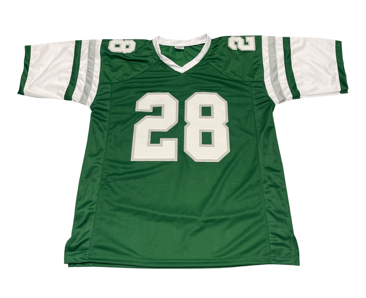 Bill Bradley Signed Philadelphia Eagles Custom Green Jersey Beckett Wit BAS COA
