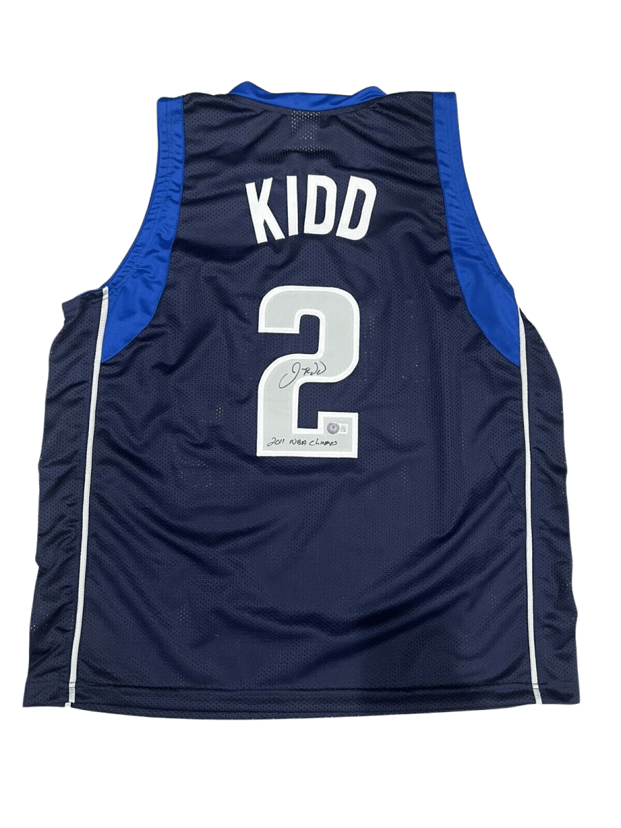 Jason Kidd Signed Mavericks Custom Jersey w/ 2011 NBA Champs Beckett BAS COA