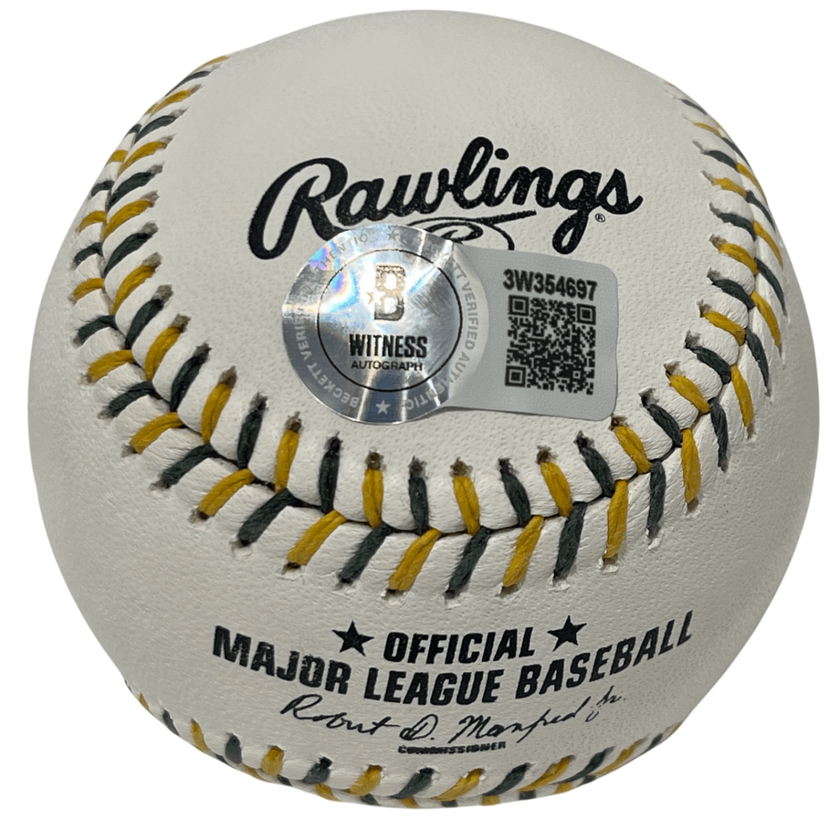 Rollie Fingers Signed Athletics Logo ROMLB Baseball w/ HOF 92 Beckett W BAS COA
