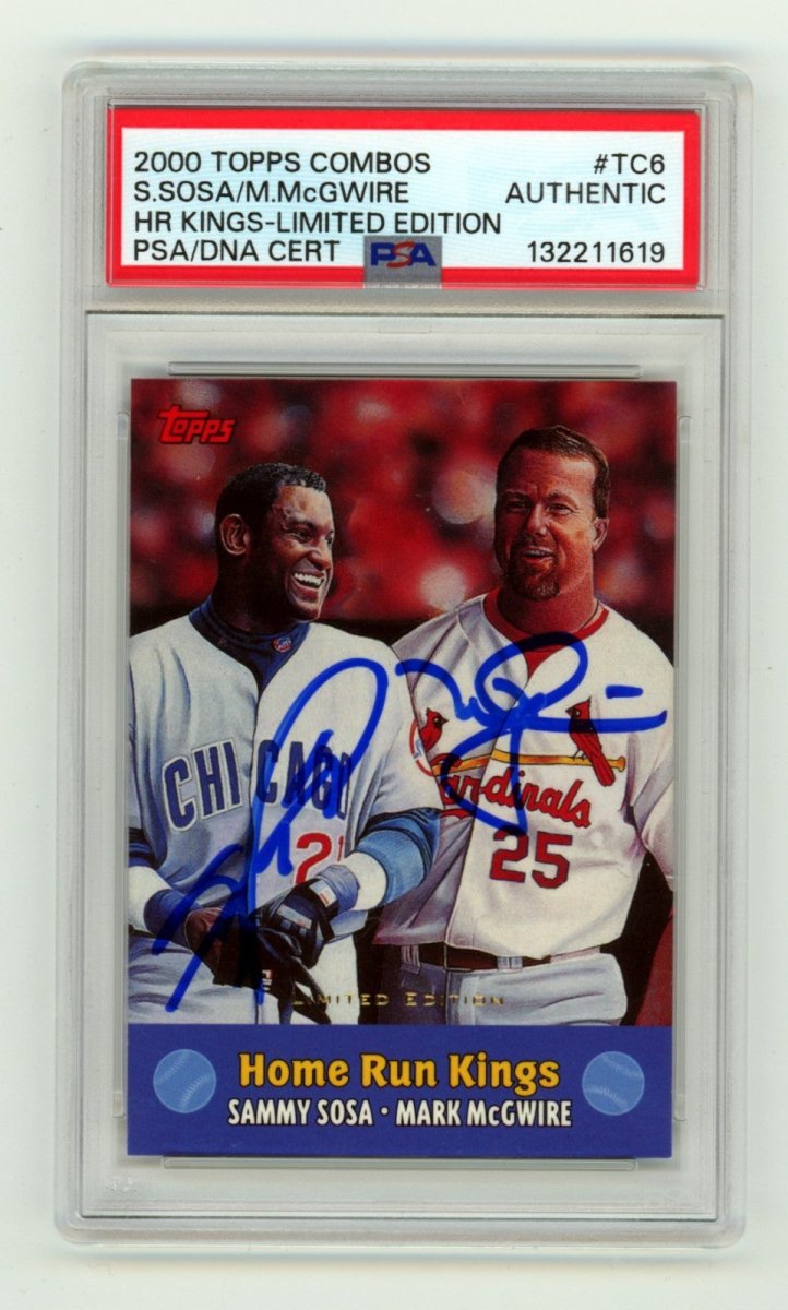 Sammy Sosa Mark McGwire 2000 Topps LE #TC6 Combos HR Kings Dual Signed PSA Auto