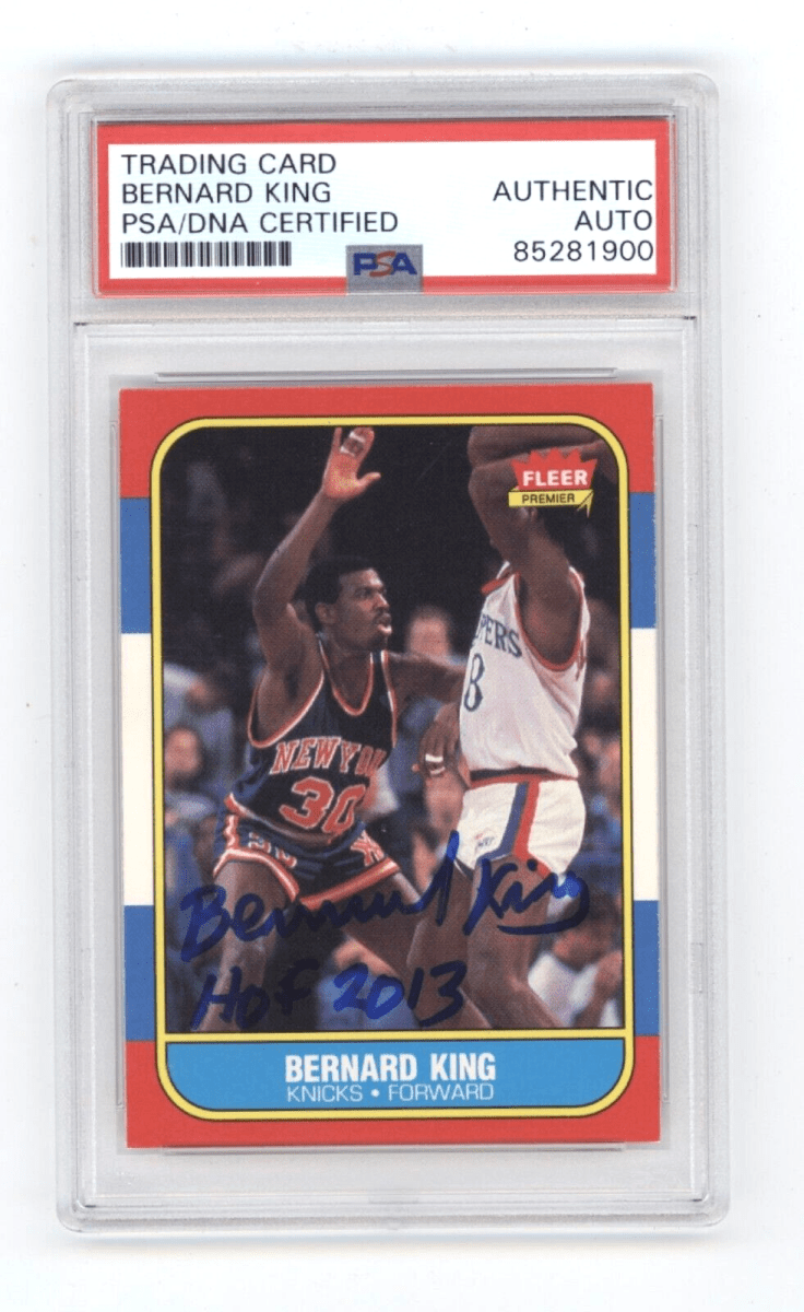 Bernard King 1986-87 Fleer #60 w/ HOF 2013 Inscription Signed PSA Auto Knicks