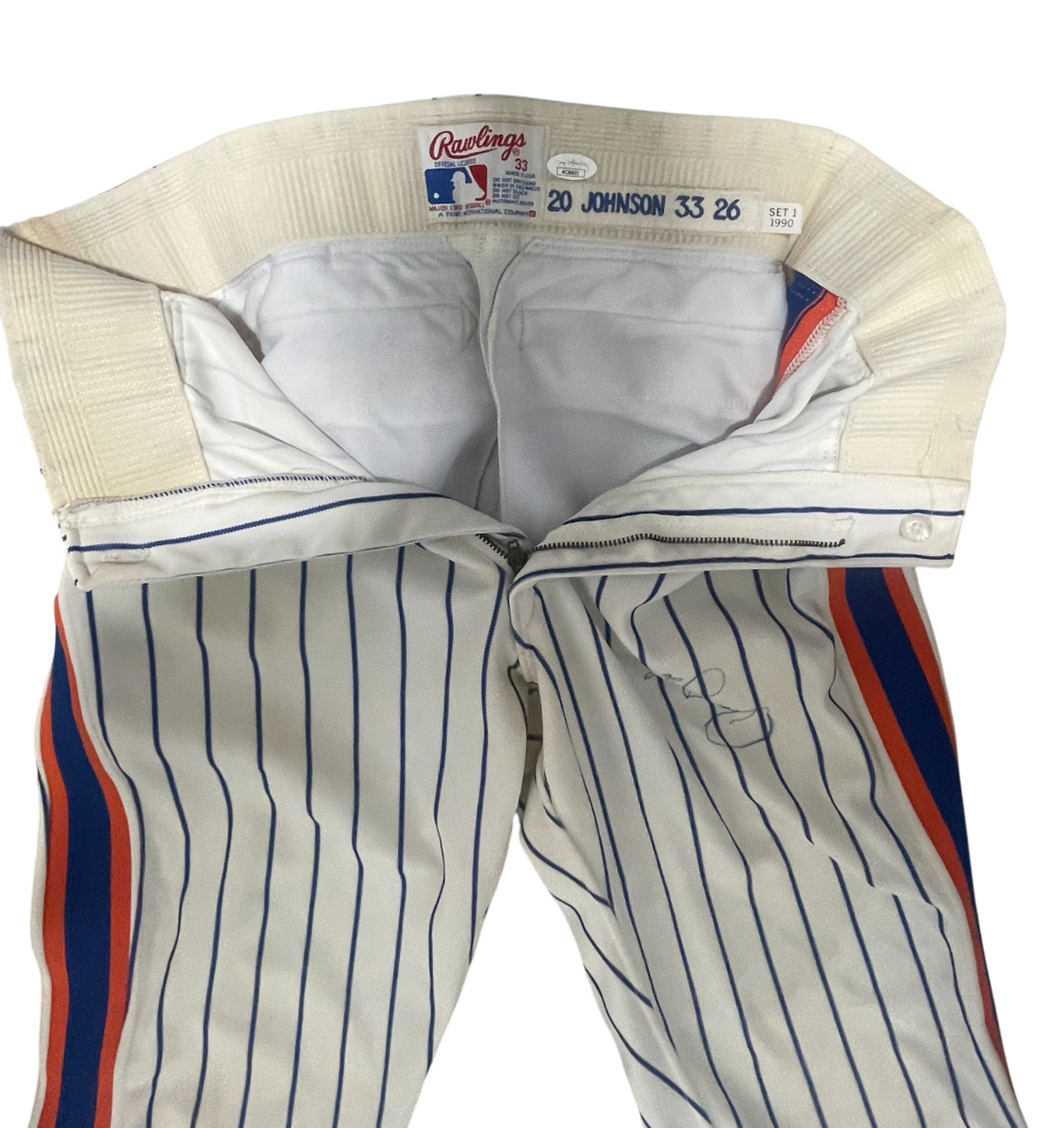 Howard Johnson Signed 1990 New York Mets Game Used Baseball Pants JSA COA Set 1
