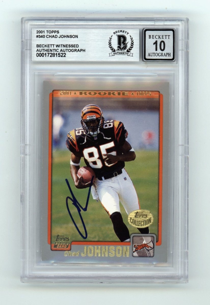 Chad Johnson 2001 Topps Collection #340 Rookie RC Signed Beckett BGS 10 Auto