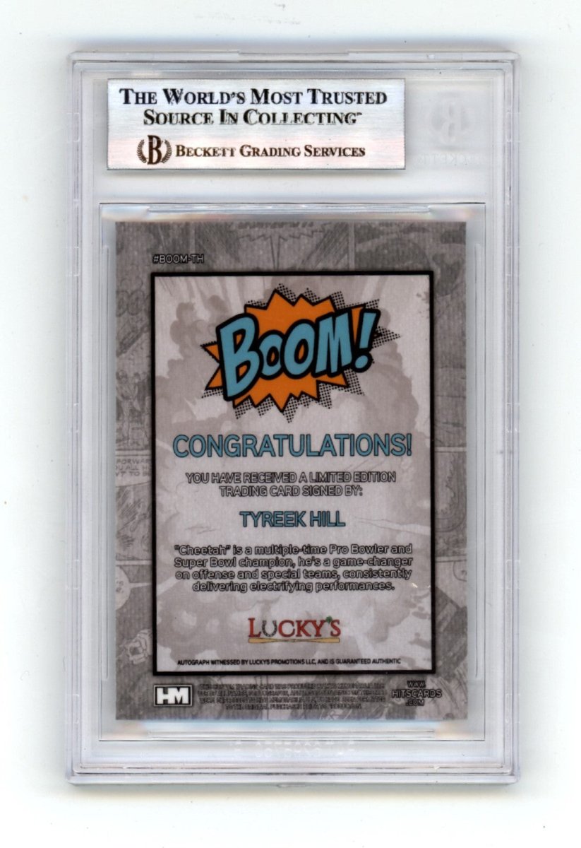 Tyreek Hill 2024 Hits Memorabilia BOOM Silver Signed BGS BAS Auto Dolphins